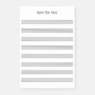 Blank Sheet Music 8 Staves Post-it Klebezettel