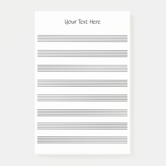Blank Sheet Music 8 Staves Post-it Klebezettel (Vorderseite)