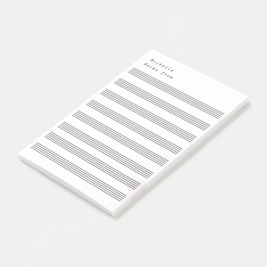 Blank Sheet Music 8 Staves Post-it Klebezettel (angewinkelt)