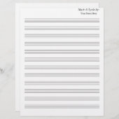 Blank Sheet Music Blank 12 Staves no clefs (Vorne/Hinten)