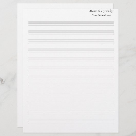 Blank Sheet Music Blank 12 Staves no clefs (Vorne/Hinten)