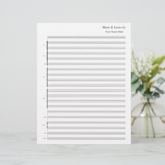 Blank Sheet Music Jazz Band (Stehend Vorderseite)