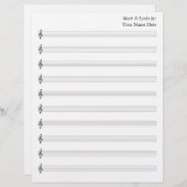Blank Sheet Music Treble 10 Staves (Vorne/Hinten)