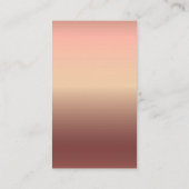 Blank Shinny Rose Gold Gradient Business Card Visitenkarte (Rückseite)