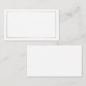 Blank Silver and White Wedding Platzkarte (Vorne/Hinten)