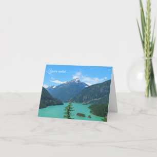 Blank Snowy Mountain Turquoise Lake in Washington Einladung