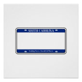 Blank South Carolina Staat Lizenzschild Poster (Vorderseite)