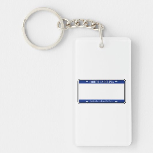 Blank South Carolina Staat Lizenzschild Schlüsselanhänger (Vorderseite)