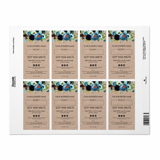 Blank Soy Wax Melt Labels (Vorne)