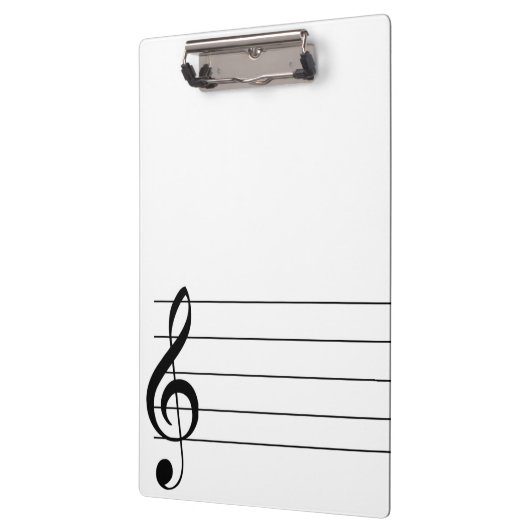 Blank Staff Tree Clef Musical Clipboard Klemmbrett (Links)