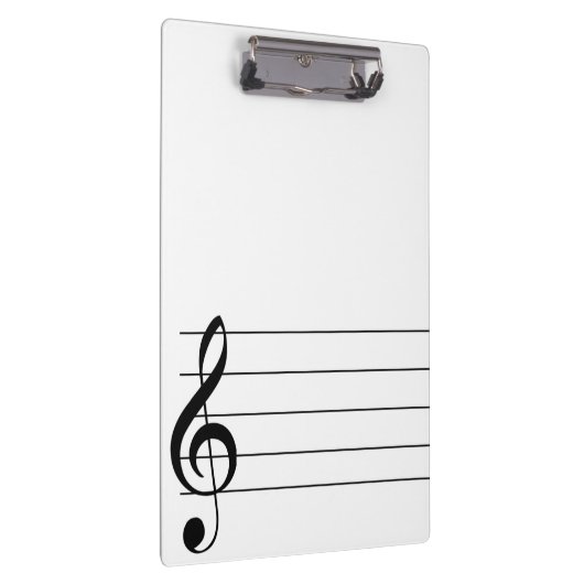 Blank Staff Tree Clef Musical Clipboard Klemmbrett (Rechts)