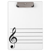 Blank Staff Tree Clef Musical Clipboard Klemmbrett (Vorderseite)