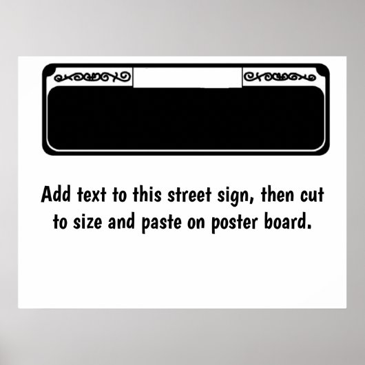 Blank Street Sign, fügen Sie Text zum Signieren hi Poster (Vorne)