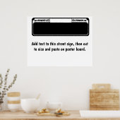 Blank Street Sign, fügen Sie Text zum Signieren hi Poster (Küche)