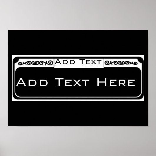 Blank Street Sign, Templet French Quarter Poster (Vorne)