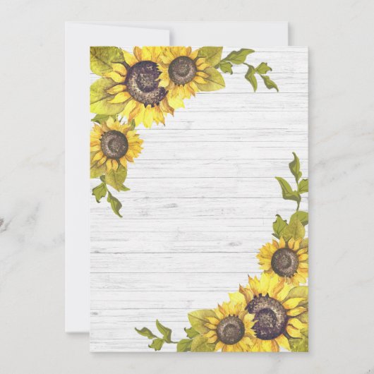 Blank Sunflower Wedding Template Ankündigung (Vorderseite)