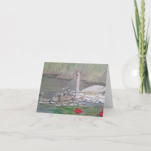 Blank Swan Greetings Card Dankeskarte