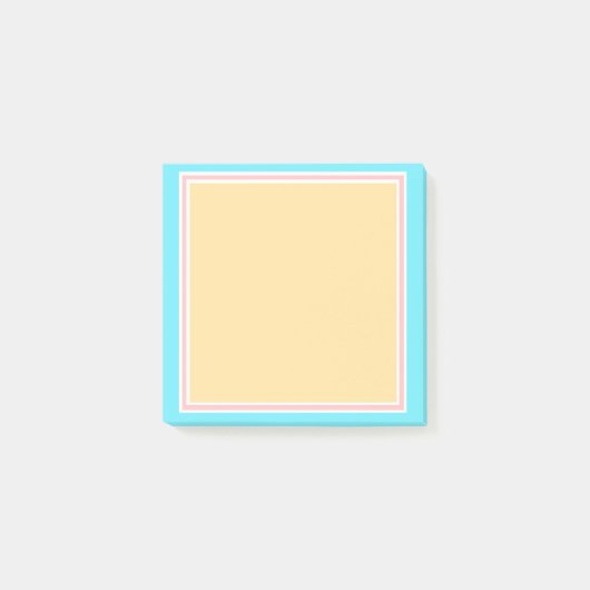 Blank Template Blue Pink Yellow White Elegant Post-it Klebezettel (Vorderseite)