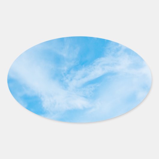 Blank Template Blue Sky Nature White Clouds Ovaler Aufkleber (Vorderseite)