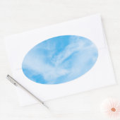 Blank Template Blue Sky Nature White Clouds Ovaler Aufkleber (Umschlag)