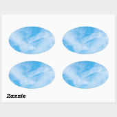 Blank Template Blue Sky Nature White Clouds Ovaler Aufkleber (Blatt)