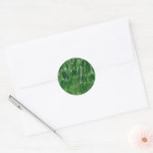 Blank Template Green Leaf Muster Print Runder Aufkleber (Umschlag)