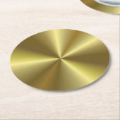 Blank Template Imitats Gold Metallic Look Elegant Runder Pappuntersetzer (Angewinkelt)