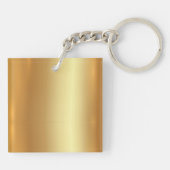 Blank Template Modernes Gold Square beidseitig Schlüsselanhänger (Rückseite)