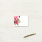 Blank-Template-Watercolor-Rose Blume Post-it Klebezettel (Auf Schreibtisch)