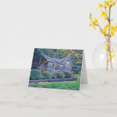 Blank Viking Trail Cabin Notecard Karte (Gelbe Blume)