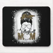 Blank Volleyball Mama Life Leopard Messy Bun Gam Mousepad (Vorne)