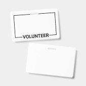 Blank-Volunteer-Abzeichen Ausweis (Vorder- & Rückseite)