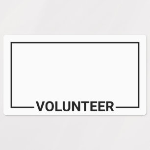 Blank Volunteer Name Abzeichen Etiketten