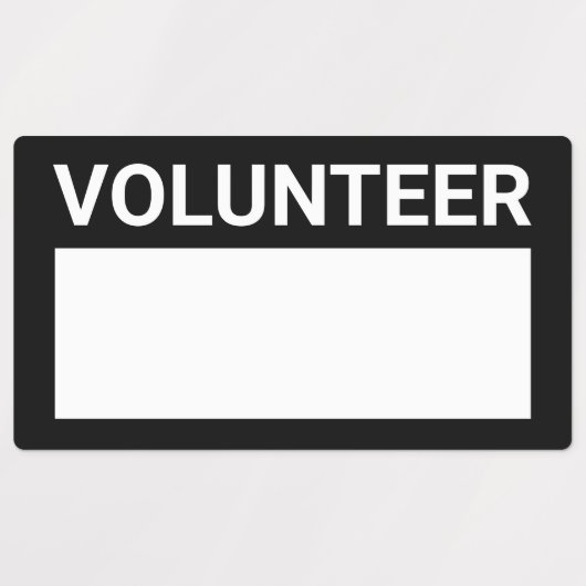 Blank Volunteer Name Abzeichen Labels Etiketten (Design 1)