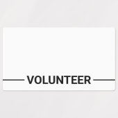 Blank Volunteer Name Abzeichen Labels Etiketten (Design 2)
