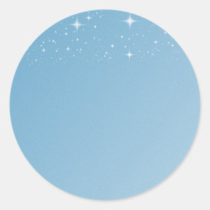 Blank Vorlagenlicht Blau Sterne minimales Design Runder Aufkleber