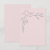 Blank Wedding Dankeschön Card Rosa/Navy Blätter Dankeskarte (Vorne/Hinten)