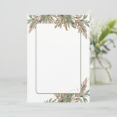 Blank Wedding Einladung - grün und braun (Stehend Vorderseite)