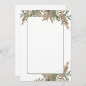 Blank Wedding Einladung - grün und braun (Vorne/Hinten)