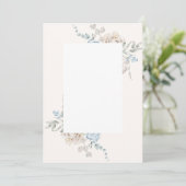 Blank Wedding Einladung - rosa blaue Rose (Stehend Vorderseite)