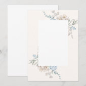 Blank Wedding Einladung - rosa blaue Rose (Vorne/Hinten)