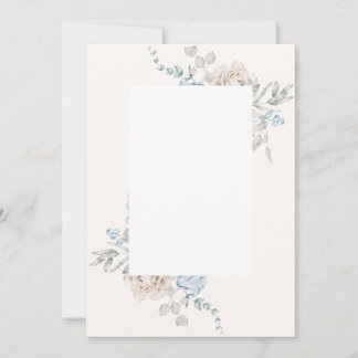Blank Wedding Einladung - rosa blaue Rose