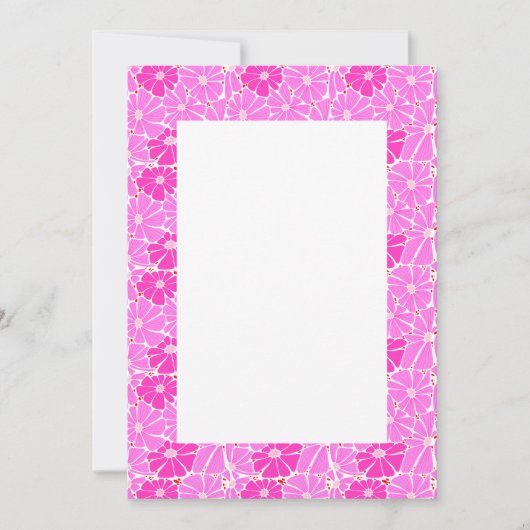 Blank Wedding Einladung - Rosa daisy (Vorderseite)