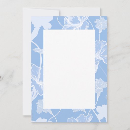 Blank Wedding Invitation - blaues Porzellan fett Einladung (Vorderseite)