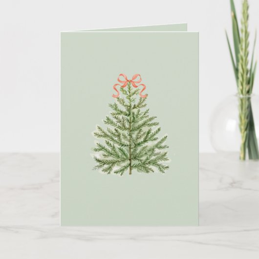 Blank Weihnachtskarte mit Weihnachtsbaum & Red Bow Einladung (Vorderseite)