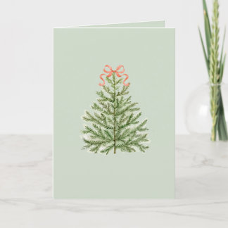 Blank Weihnachtskarte mit Weihnachtsbaum & Red Bow Einladung