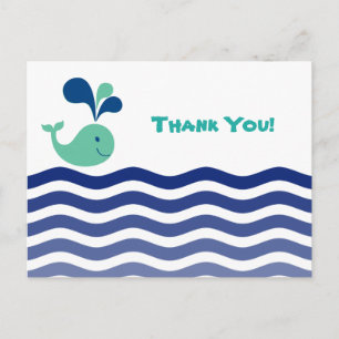 Blank - Whale Danke Postkarte