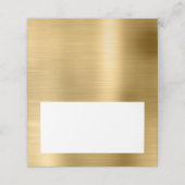 Blank White and Gold Imitate Foil Platzkarte (Außenseite Aufgefaltet)