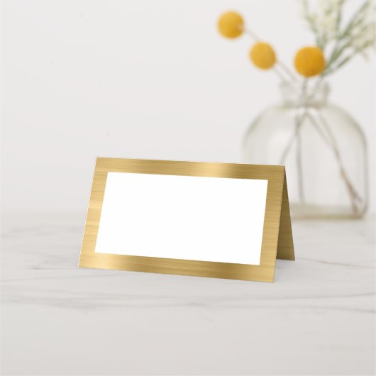 Blank White and Gold Imitate Foil Platzkarte (Vorderseite)