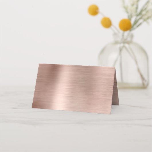 Blank White and Rose Gold Imitate Foil Platzkarte (Rückseite)
